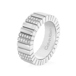 Γυναικείο δαχτυλίδι Calvin Klein 35000440D No 56 από ανοξείδωτο ατσάλι με πέτρες ζιργκόν.