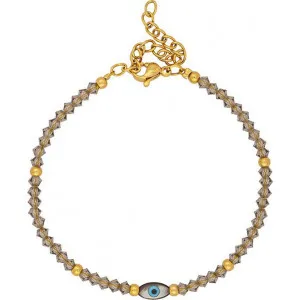 Βραχιόλι της Excite Fashion Jewellery,  οβάλ ματάκι φίλντισι με taupe B-1710-01-02-77