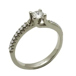 Λευκόχρυσο γυναικείο δαχτυλίδι  μονόπετρο  RL668