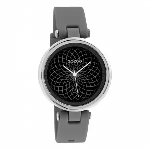 Ρολόι OOZOO Q00403 Smartwatch με ψηφιακό καντράν και γκρι καουτσούκ λουράκι.