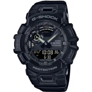 Ρολόι CASIO GBA-900-1AER G-Shock Bluetooth με ψηφιακό-αναλογικό καντράν και μαύρο καουτσούκ λουράκι.