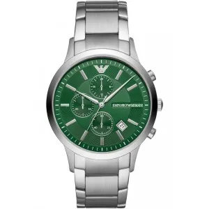 Ρολόι Emporio ARMANI Με Πράσινο Καντράν Και Ασημί Ατσάλινο Μπρασελέ AR11507