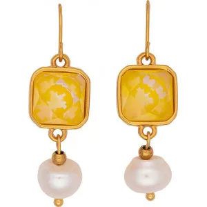 Χειροποίητα σκουλαρίκια Excite Fashion Jewellery με κίτρινο S-1725-01-16-7