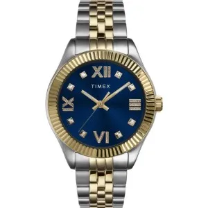 Γυναικείο ρολόι TW2V45800 από ανοξείδωτο ατσάλι με μπλε καντράν και ασημί-χρυσό μπρασελέ.