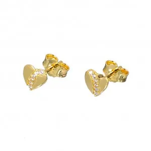 Χρυσά σκουλαρίκια καρδιά SK364