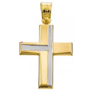 Σταυρός Χρυσός/Λευκόχρυσος Βάπτισης/Αρραβώνα ST480 Σταυρός βάπτισης για αγόρι 14καρατίων