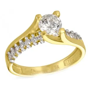 Χρυσό μονόπετρο δαχτυλίδι 14 καρατίων DF631-Y