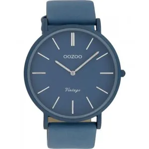 Ρολόι OOZOO C9878 Timepieces Vintage Xl Unicolor  με Μπλέ Δερμάτινο Λουράκι