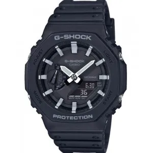 Ρολόι CASIO GA-2100-1AER G-Shock με Χρονογράφο και με Μαύρο Καουτσούκ Λουράκι