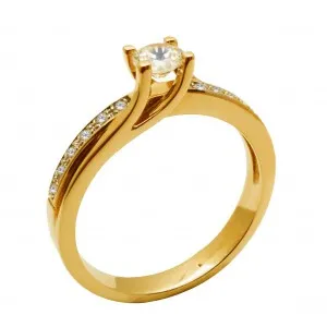 Ροζ-χρυσό  γυναικείο δαχτυλίδι μονόπετρο 14καρατίων RK669