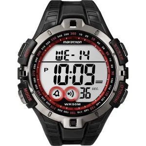 Ρολόι TIMEX T5K423 Marathon με ψηφιακό καντράν και μαύρο καουτσούκ λουράκι.