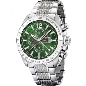 Ρολόι Festina F20439/3 από ανοξείδωτο ατσάλι με πράσινο καντράν και μπρασελέ