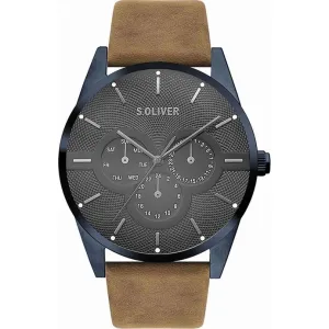 s Oliver Gents Brown Leather Strap SO-3571-LM