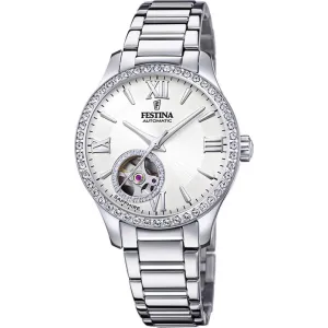 Γυναικείο ρολόι FESTINA Automatic Crystals Silver Stainless Steel Bracelet F20485/1