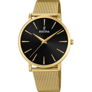 Γυναικείο ρολόι FESTINA Boyfriend Gold Stainless Steel Bracelet F20476/2