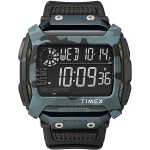 Ρολόι TIMEX TW5M18200 Command με ψηφιακό καντράν και μαύρο καουτσούκ λουράκι.