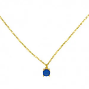 Κολιέ Excite Fashion Jewellery με μπλέ  ζιργκόν από επιχρυσωμένο K-11-MPLE-G-79