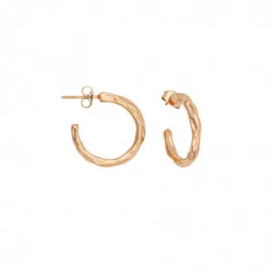 Σφυρήλατοι κρίκοι Excite Fashion Jewellery  από ροζ χρυσό ανοξείδωτο E-65-45-RG