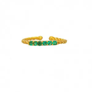 Δαχτυλίδι Excite Fashion Jewellery από επιχρυσωμένο ασήμι 925, στριφτό D-27-PRAS-G-7