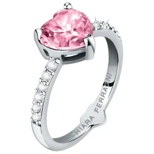 CHIARA FERRAGNI FIRST LOVE J19AUV420-No 18 Ασημένιο Δαχτυλίδι Με Ροζ Καρδιά