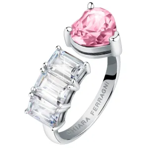 CHIARA FERRAGNI FIRST LOVE J19AUV430-No 12 Ασημένιο Δαχτυλίδι Με Ροζ Καρδιά