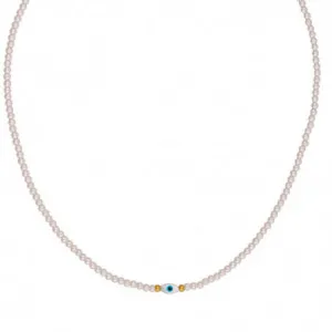 Κολιε Excite fashion jewellery με πέρλες και οβάλ ματάκι από K-1615-01-17-55