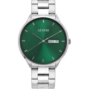 Ρολόι LE DOM Maxim LD.1435-1 Με Πράσινο Καντράν Και Ασημί Μπρασελέ