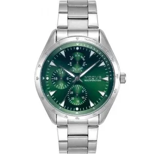 Ρολόι Vogue 650283 Kingsman από ανοξείδωτο ατσάλι με πράσινο καντράν και ασημί μπρασελέ.
