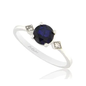 Λευκόχρυσο δαχτυλίδι FaCadOro RI-000782 με μπλε πέτρα
