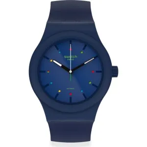 Ρολόι Swatch Sistem 51 SO30N400 Waktu51Bio-Reloaded με μπλε καντράν και μπλε καουτσούκ λουράκι.
