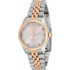 Γυναικείο ρολόι U. S. Polo Assn. USP5767RG Azure από ανοξείδωτο ατσάλι με ροζ καντράν και μπρασελέ