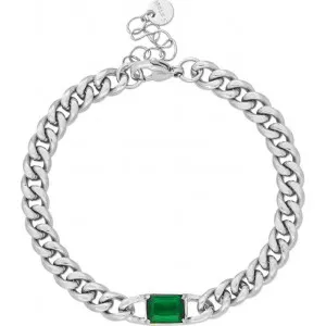 Βραχιόλι Excite Fashion Jewellery αλυσίδα με πράσινο κρύσταλλο  από B-YH4A-GREEN-S-75