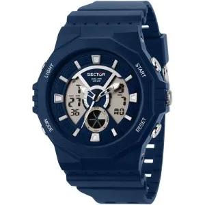 Ρολόι SECTOR R3251237002 EX-41 με μπλε ψηφιακό καντράν και μπλε καουτσούκ λουράκι.